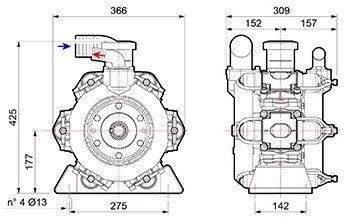 картинка Насос мембранный Comet серия BP280 D (248л/мин; 20 бар) фото 4 картинка Насос мембранный Comet серия BP280 D (248л/мин; 20 бар) фото 4